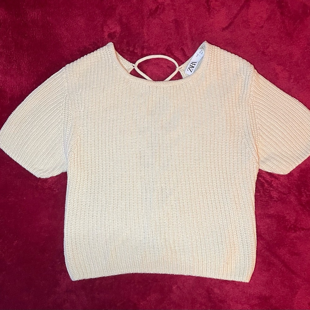 Zara Cream Knit Top - Picture 1 of 7